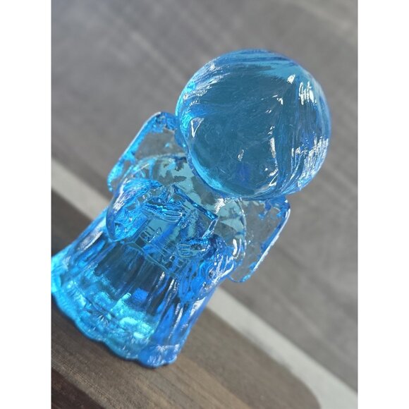 Angel Mosser Glass 1970s Blue Singing Winged 4" Paperweight Figure 76.8 - Picture 11 of 15